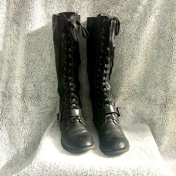 Knee High Lace up Boots - Picture 2 of 5